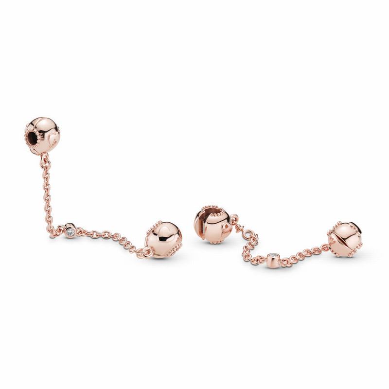 Pandora Rose™ Embossed Hearts Safety Chain Canada (73NTPRCQA)